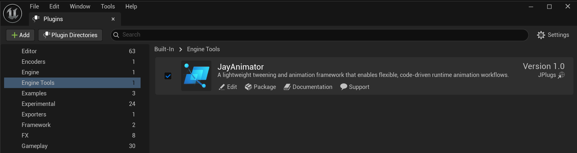Enable in Plugins